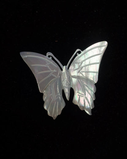 Vintage butterfly Shell Brooch
