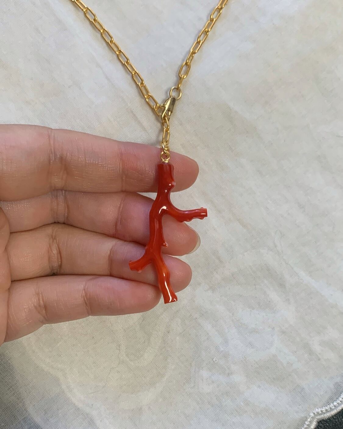Red coral necklace
