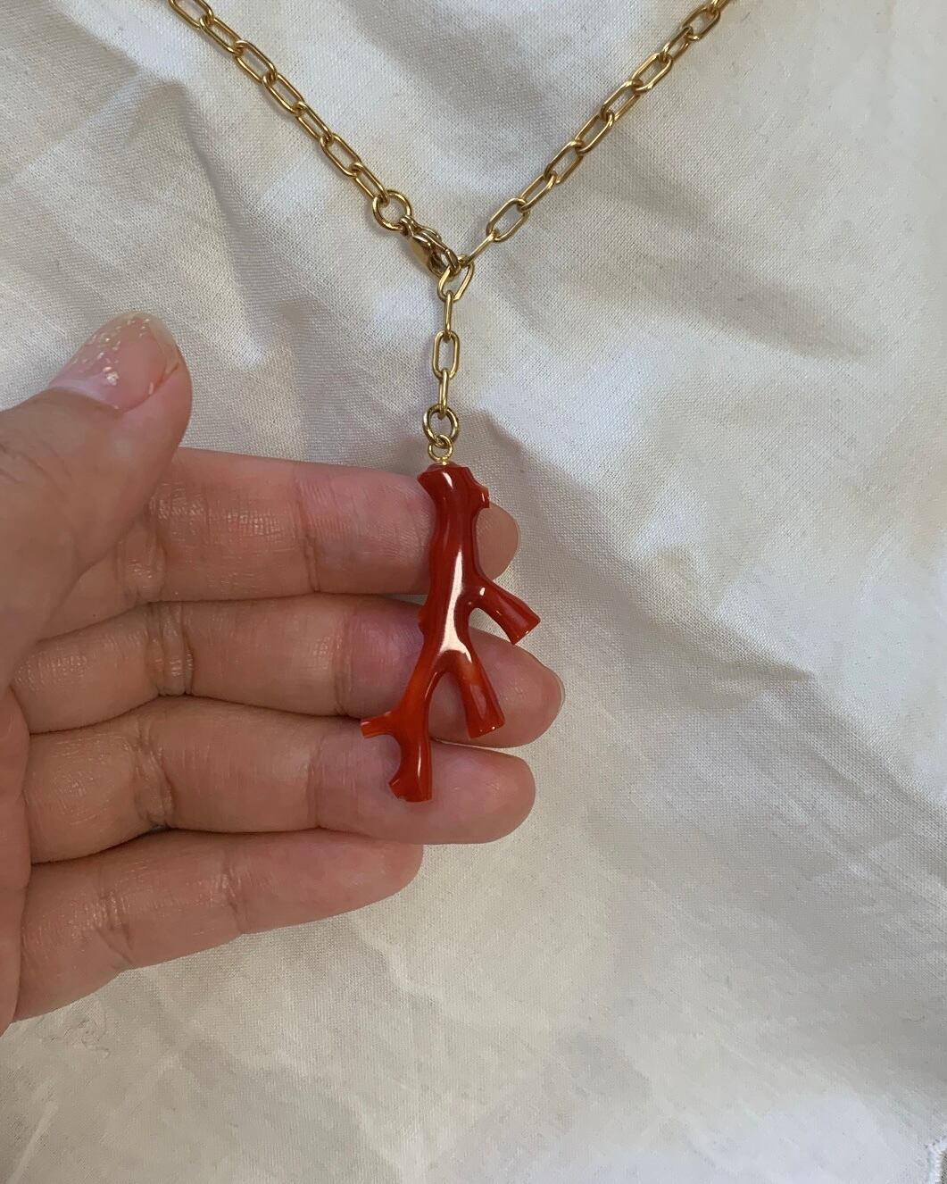 Red coral necklace