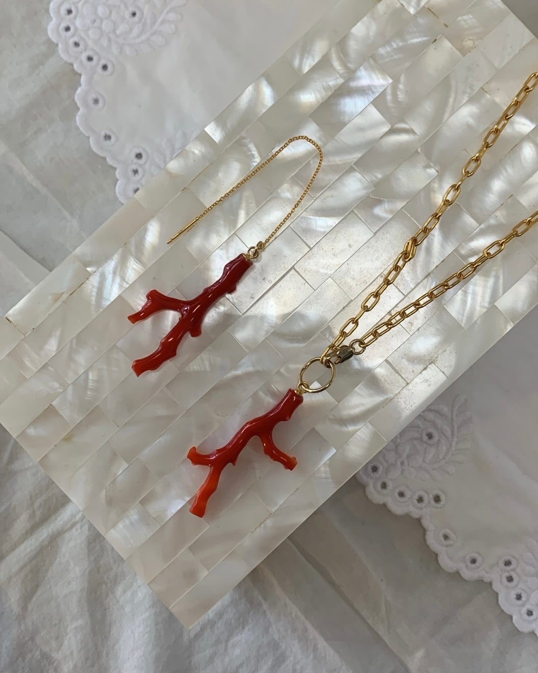 Red coral pierce