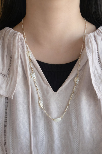 Long White seashell necklace
